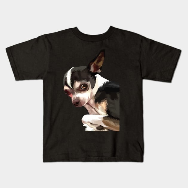 cute puppy-vector art the dog Kids T-Shirt by ビーズ